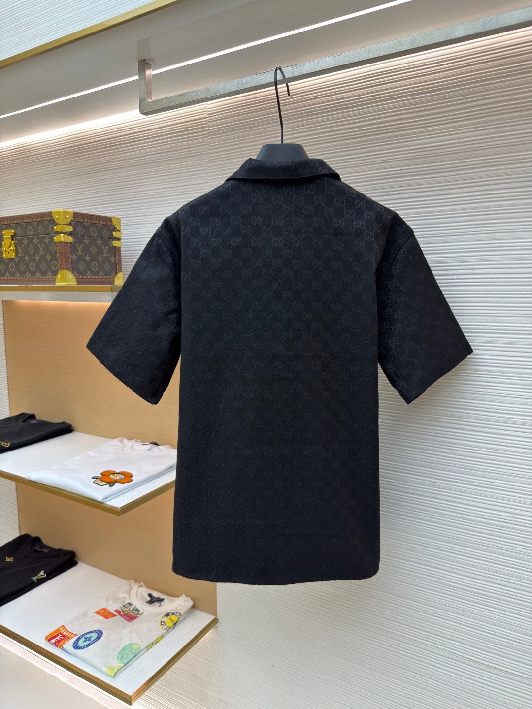 Gucci GG Canvas Linen Blend Bowling Shirt "Black"