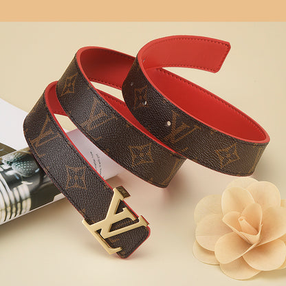 Louis Vuitton LV Initiales 30mm Reversible Belt "Monogram Eclipse" and "Red"