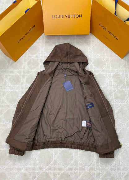 Louis Vuitton Monogram Embossed Suede Hoodie "Coffee"