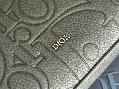 Dior A5 Triangle Pouch "Black Dior Gravity Leather"