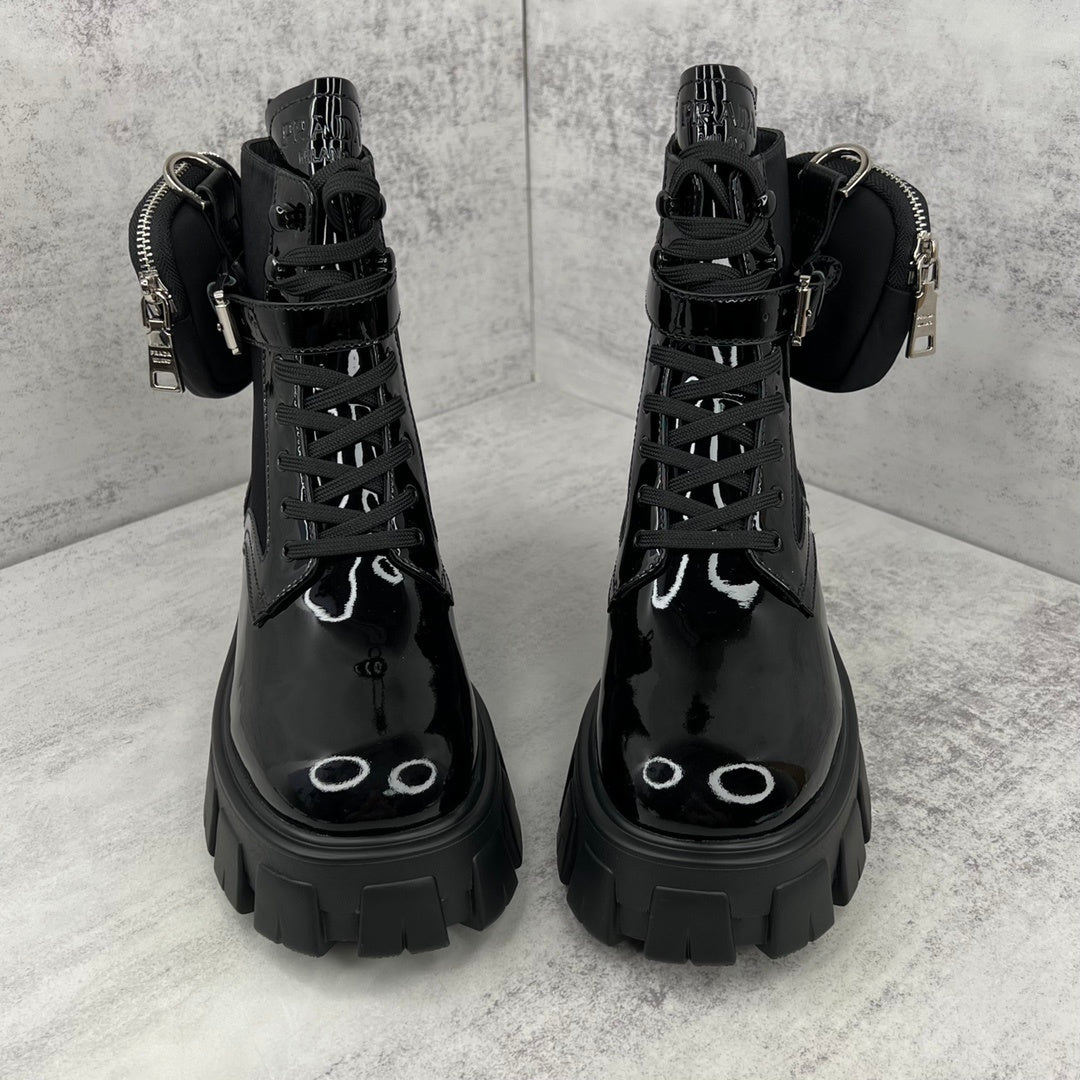 Prada Monolith Leather Boots "Black" V2