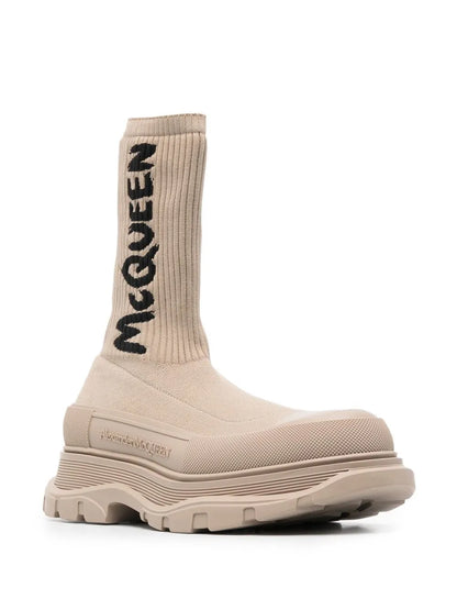 Alexander McQueen Tread Slick Boot "Ribbed Beige"