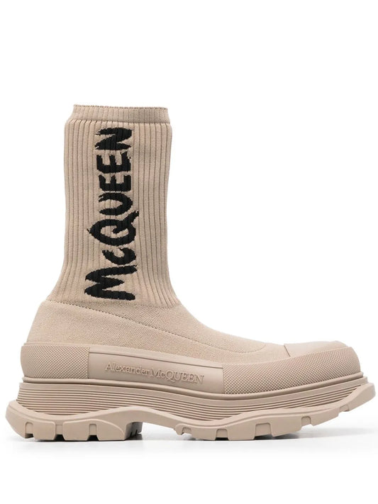 Alexander McQueen Tread Slick Boot "Ribbed Beige"