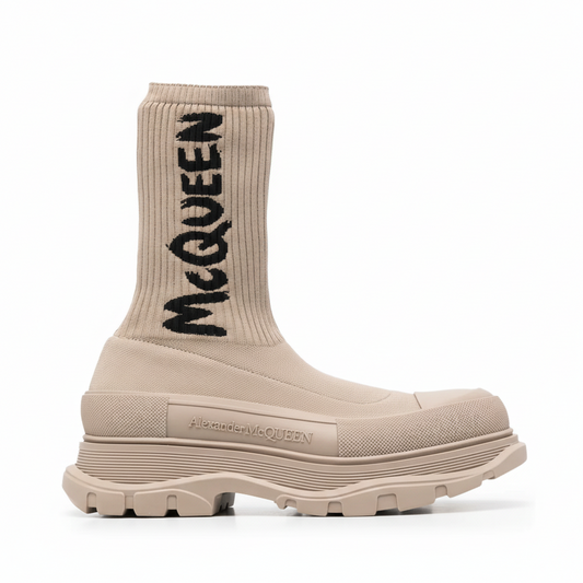 Alexander McQueen Tread Slick Boot "Ribbed Beige"
