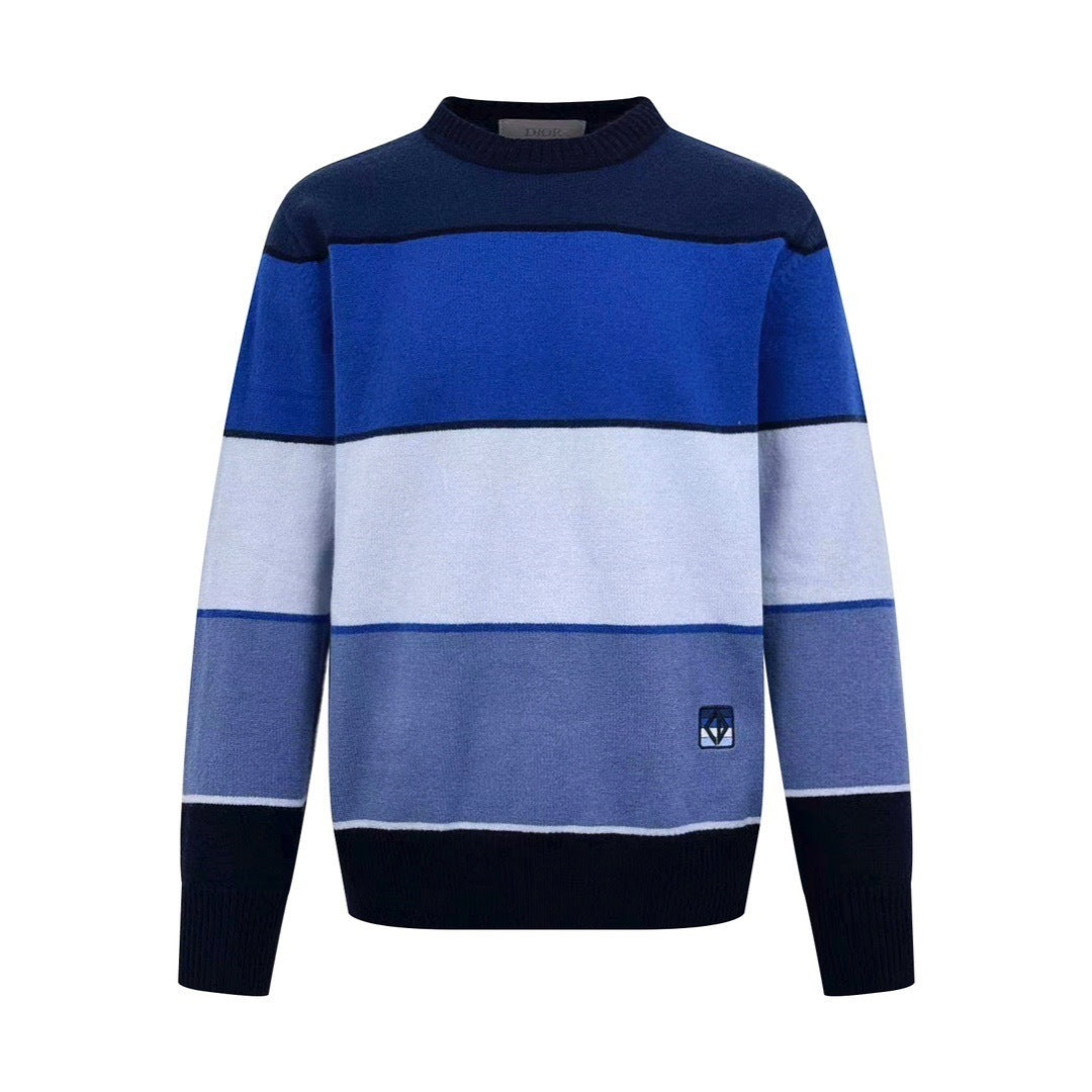 Dior CD Diamond Sweater "Blue Cashmere and Cotton Jersey"