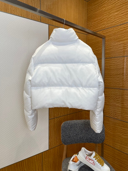 Prada Re-Nylon Short Down Jacket "White"