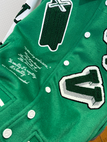 Louis Vuitton Varsity Leather Jacket "Green"