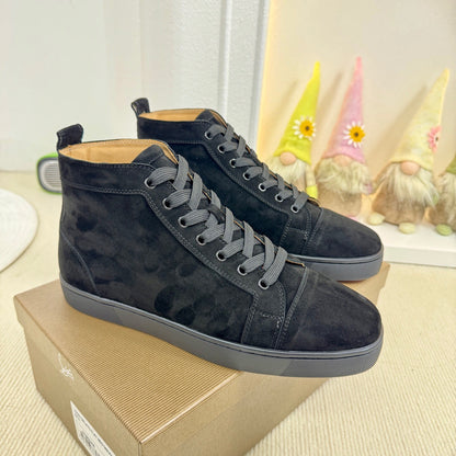Christian Loubotin Louis High-Top Veau Velours "Black"