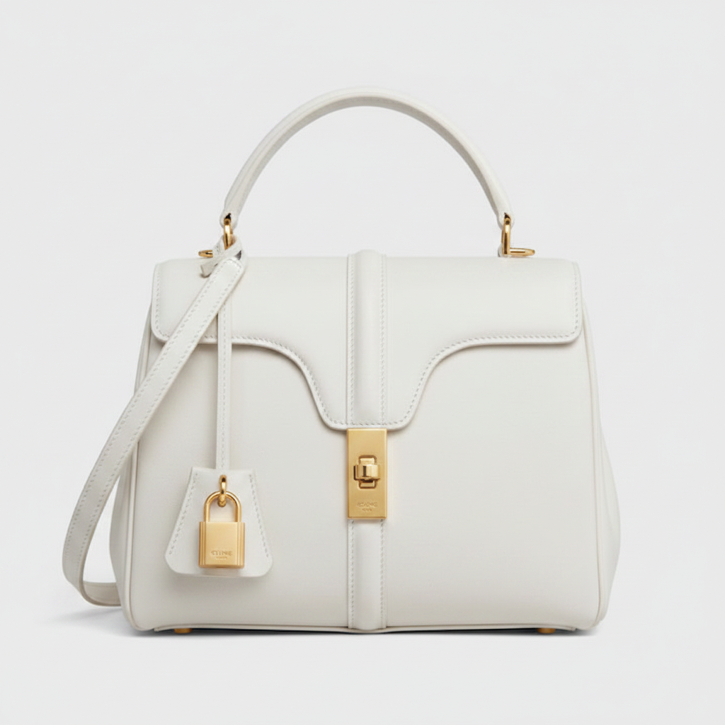 Celine Small 16 Bag in Natural Calfskin "White"