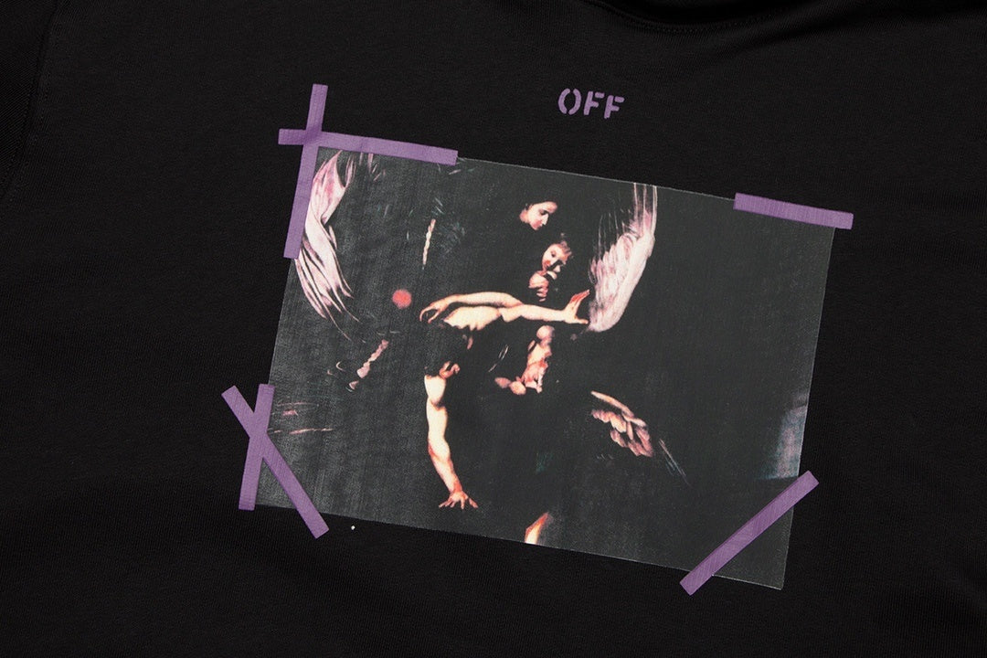 Off-White Arrow Caravaggio Mercy Skate Hoodie "Black-Purple"