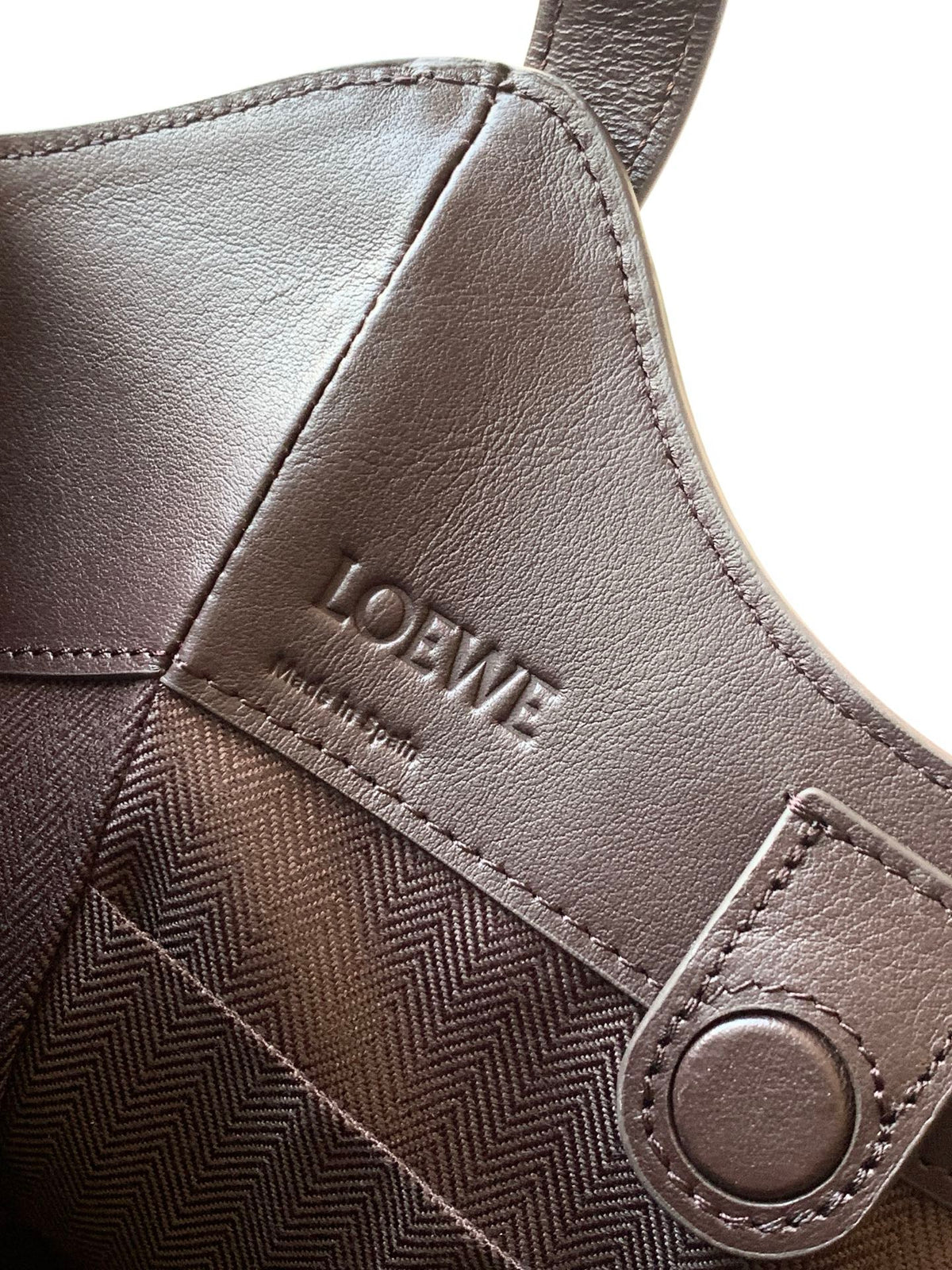 Loewe Hammock Flip Bag in Classic Calfskin "Dark Chestnut"