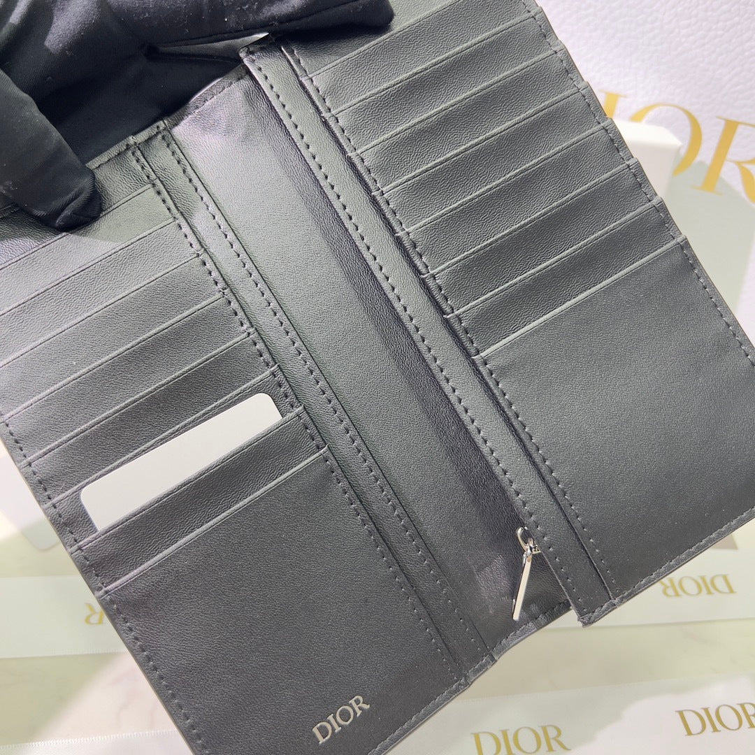 Dior Long Wallet CD Diamond Coated Canvas