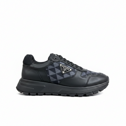 Prada Leather and Re-Nylon Sneakers "Black"