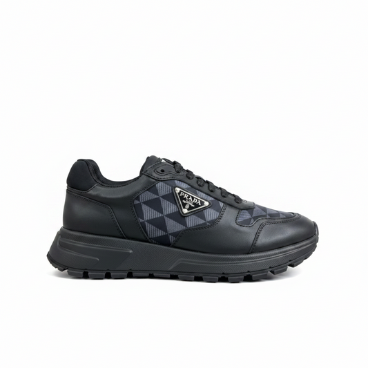 Prada Leather and Re-Nylon Sneakers "Black"