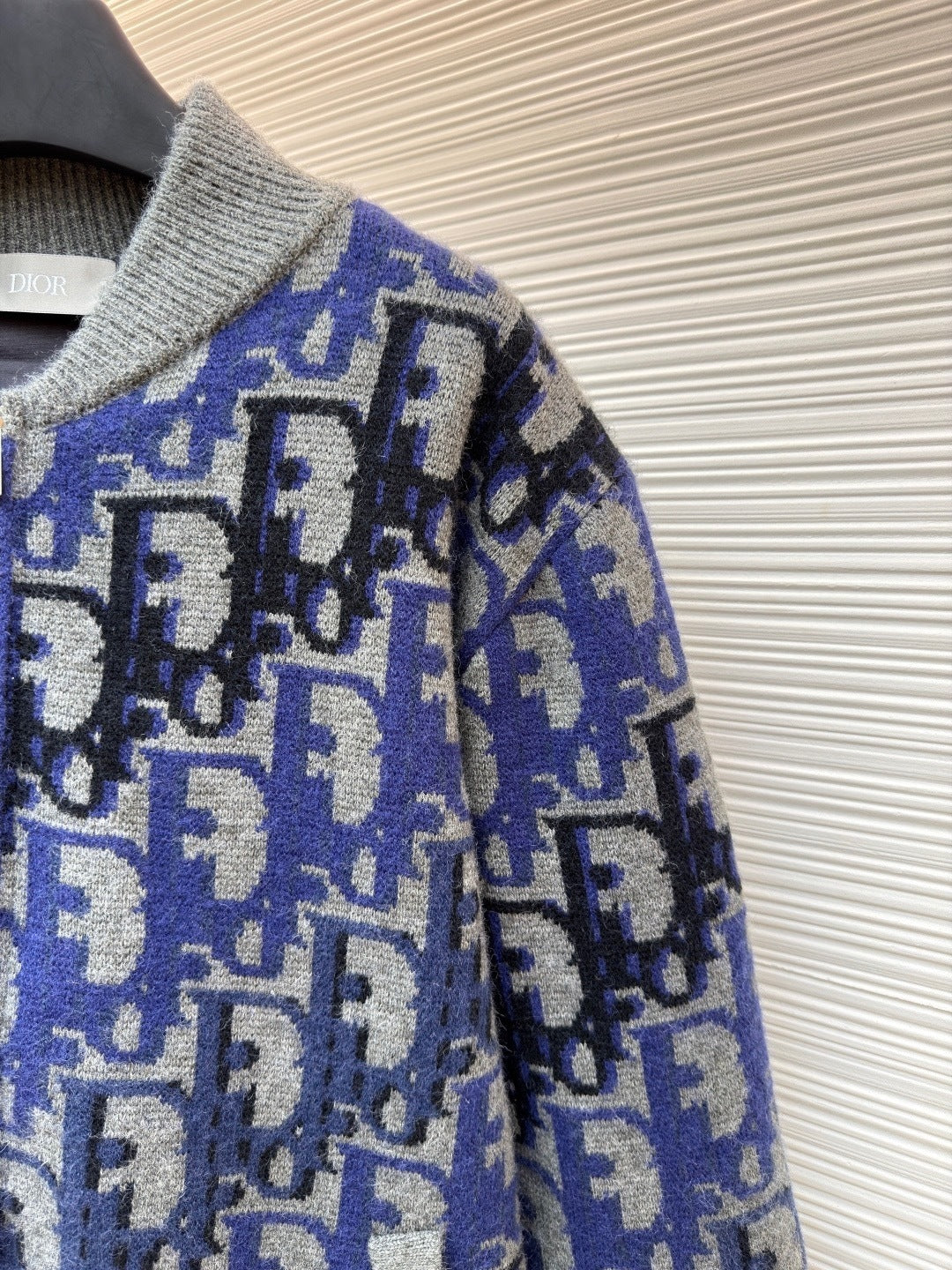 Dior Oblique Blouson Jacket "Gray Wool Knit"