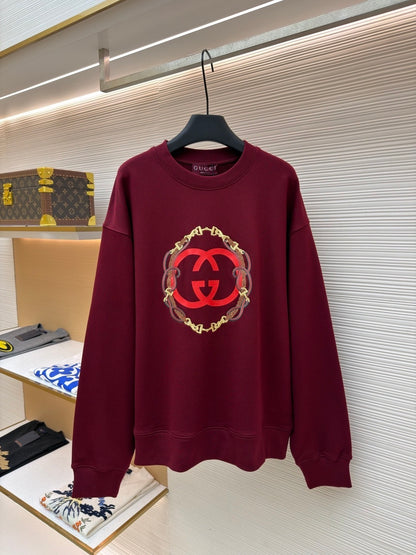 Gucci Cotton Jersey Sweatshirt with Print "Ancora Red"
