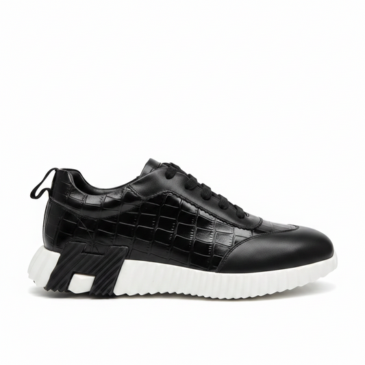 Hermes Bouncing Sneakers "Black Crocodile Pattern"