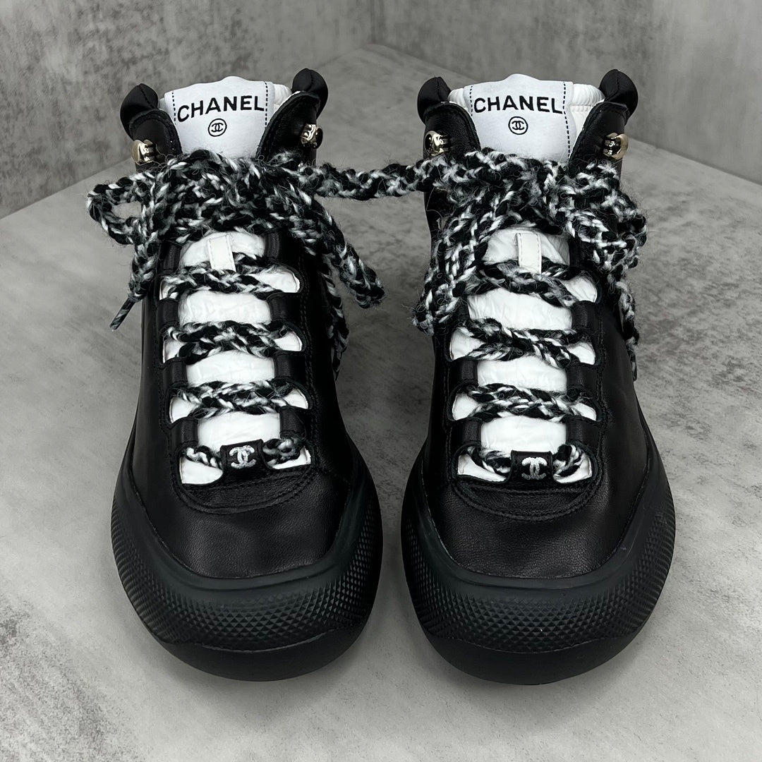 Chanel Leather Snow Boots "Black"