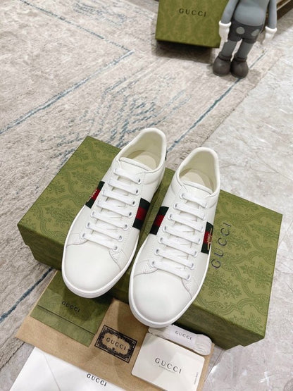 Gucci Ace Trainer with Bee "White"