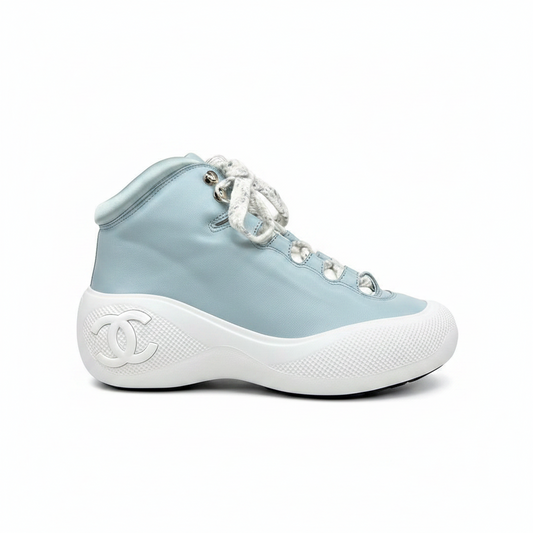 Chanel Leather Snow Boots "Blue"