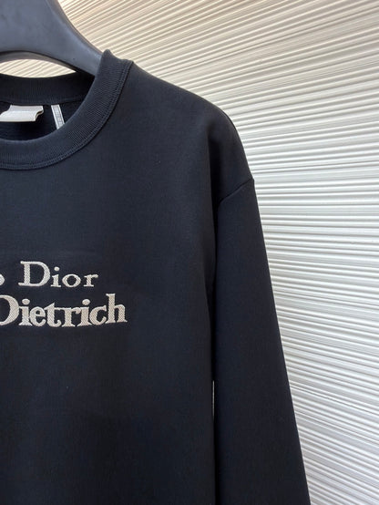 Dior Sweatshirt with Embroidery "Black and White Cotton Fleece"