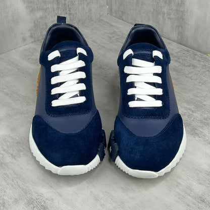 Hermes Bouncing Sneakers "Blue-White-Brown"