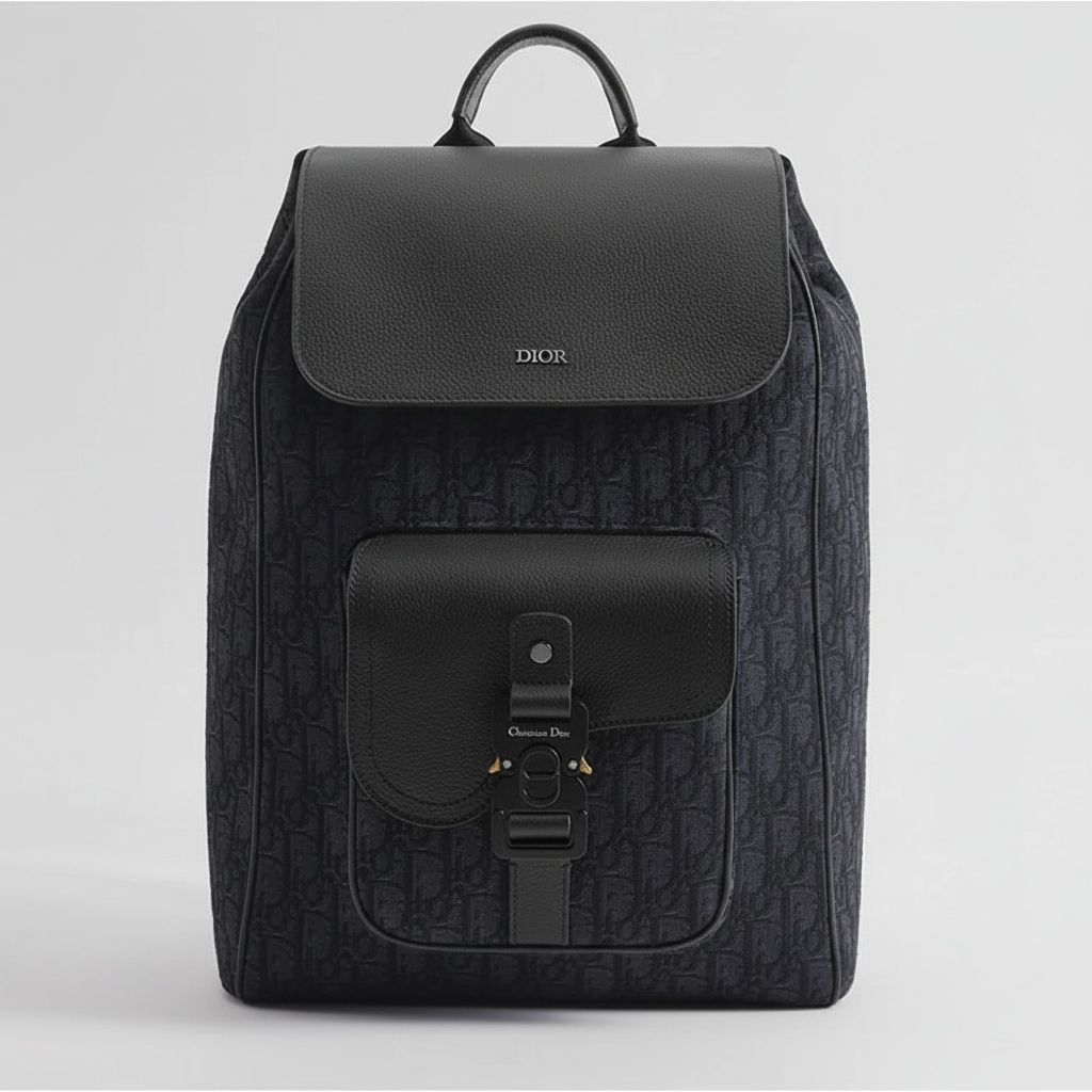 Dior Oblique Jacquard Saddle Backpack with Flap