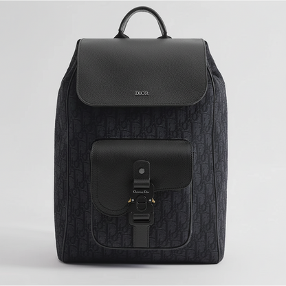 Dior Oblique Jacquard Saddle Backpack with Flap