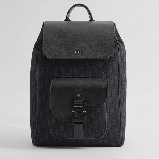 Dior Oblique Jacquard Saddle Backpack with Flap