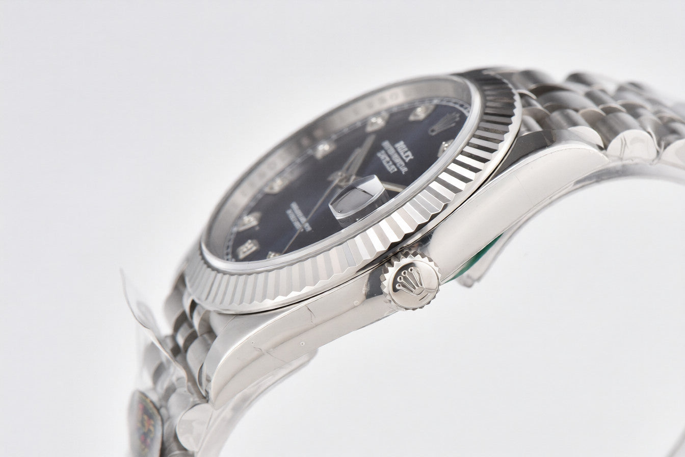 Rolex Date Just 41mm Jubilee Bracelet Blue Diamond Dial