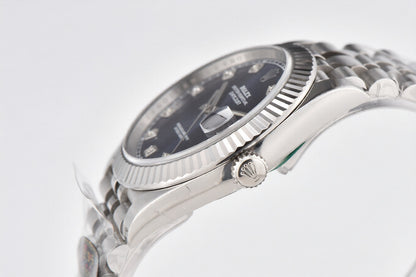 Rolex Date Just 41mm Jubilee Bracelet Blue Diamond Dial
