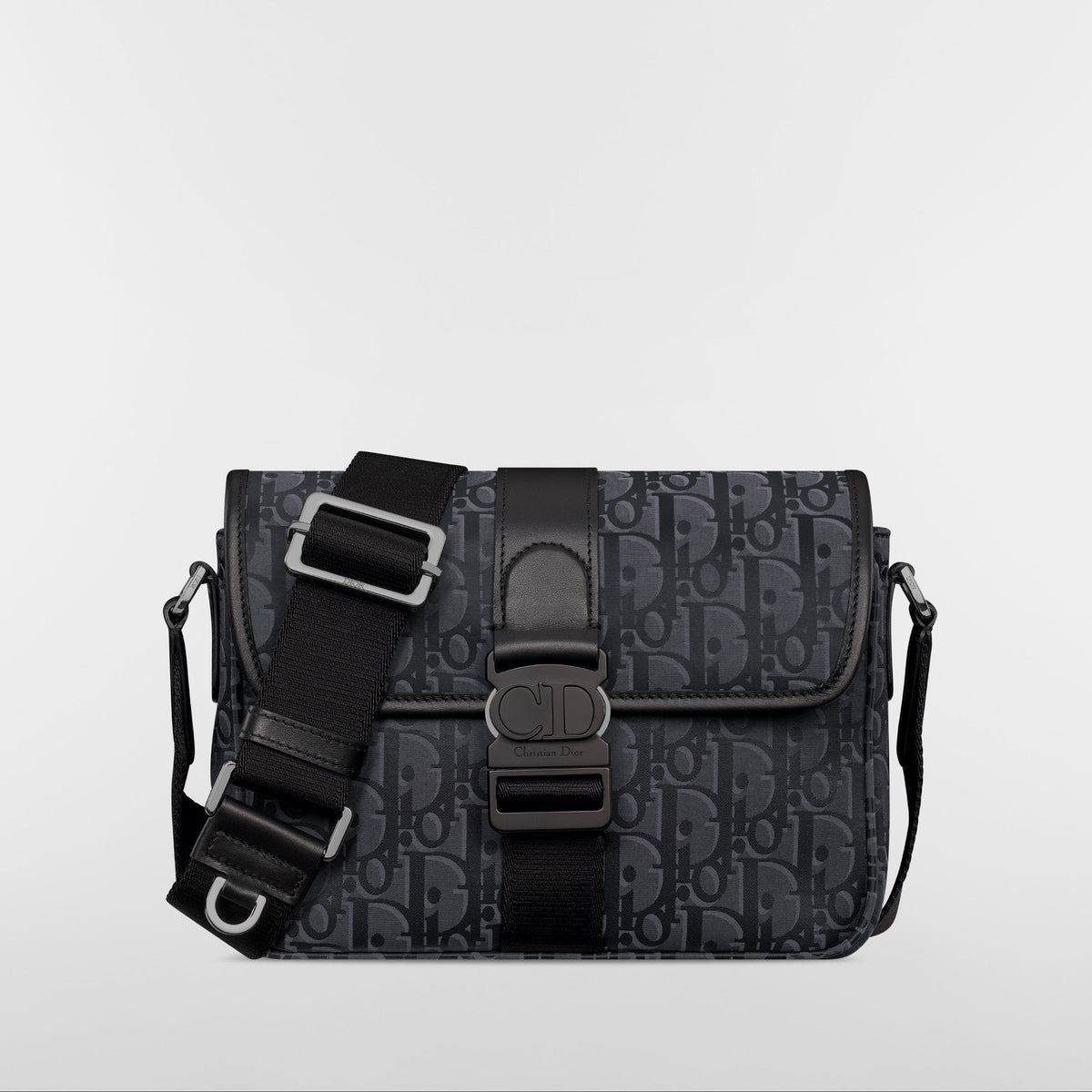 Dior Trek Messenger Bag with Flap "Black Dior Oblique Nylon"