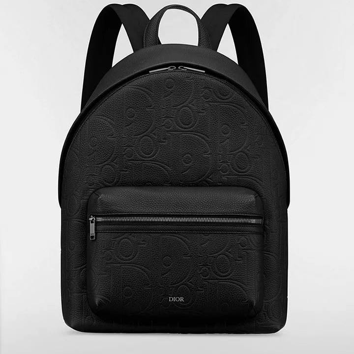 Dior Rider Zipped Backpack "Black Dior Gravity Grained Leather and Black Grained Calfskin"