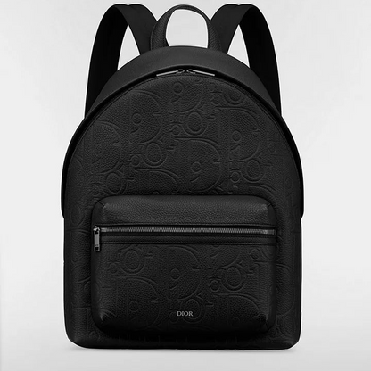 Dior Rider Zipped Backpack "Black Dior Gravity Grained Leather and Black Grained Calfskin"