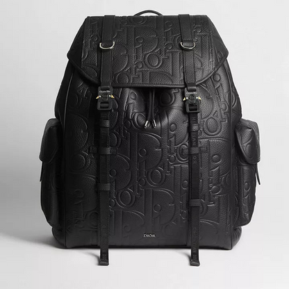 Dior Hit The Road Backpack with Flap "Dior Gravity Leather and Black Grained Calfskin"