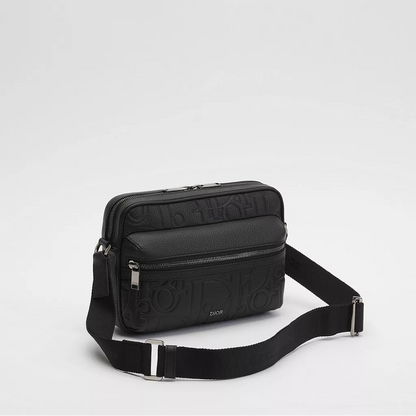 Dior Rider Zip Messenger Bag "Black Dior Gravity Grain Leather & Grained Calfskin"