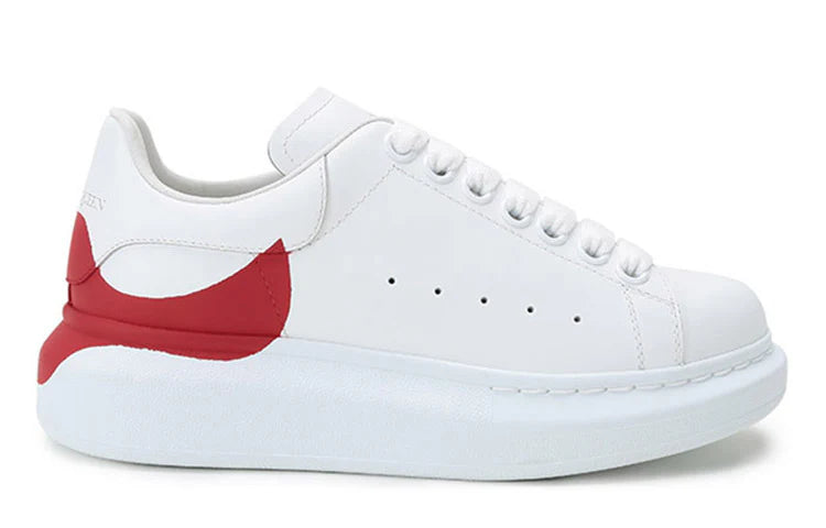 Alexander McQueen Oversized "Drop Heel Counter Print-White-Red"