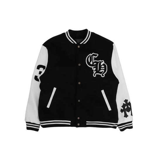 Chrome Hearts Timmy Varisity Leather Jacket "Black-White"