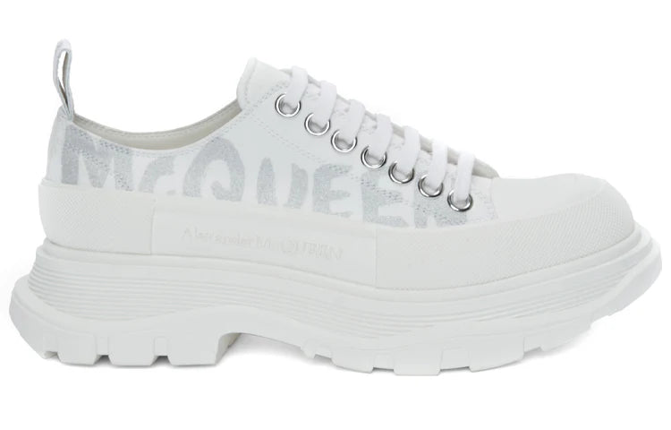 Alexander Mcqueen Tread Slick Low "Graffiti White-Silver"