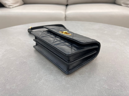 Dior Miss Caro Mini Bag "Black Macrocannage Lambskin"