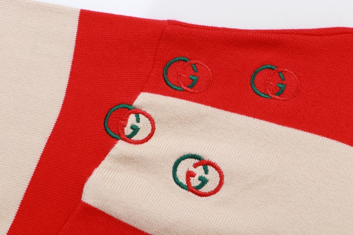 Gucci Polo Sweater "Ivory-Red-Green"