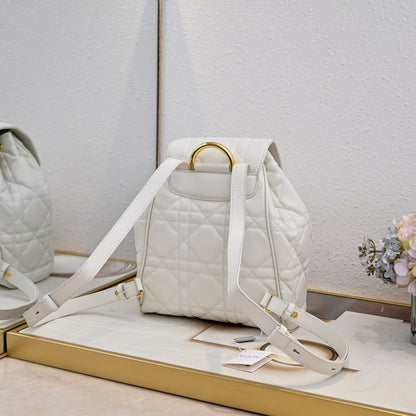 Dior Medium Dior Caro Backpack "Latte Macrocannage Lambskin"