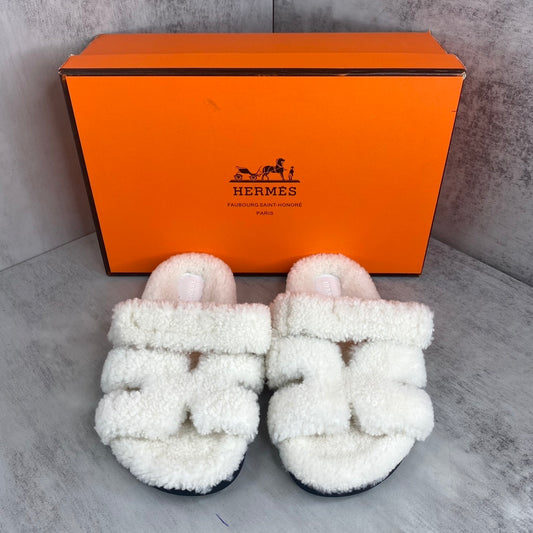 Hermes Chypre Sandals "White"