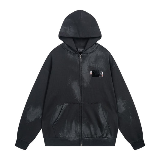 Balenciaga Zip-Up Hoodie "Black"