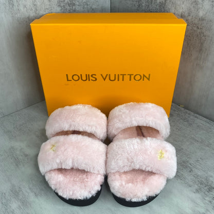 Louis Vuitton Fur Sandals "Pink-Black"