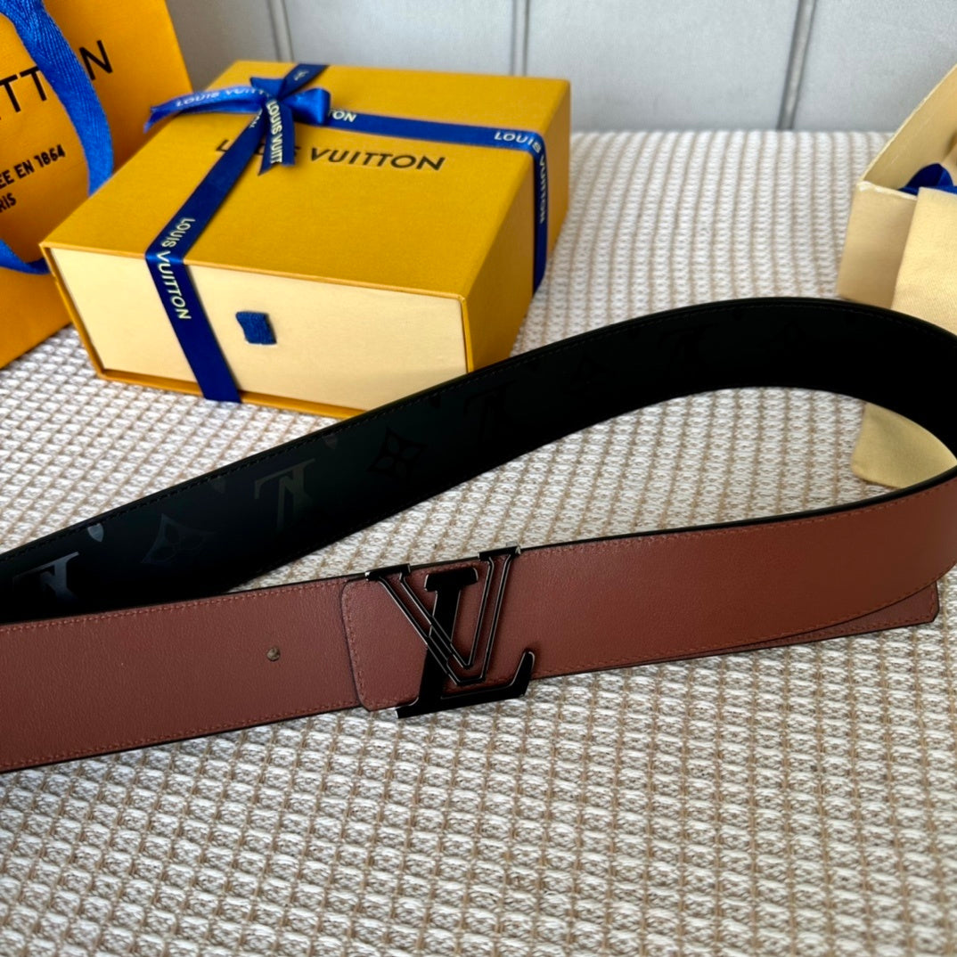 Louis Vuitton Reversible Dimension Leather Belt "Black" and "Brown"