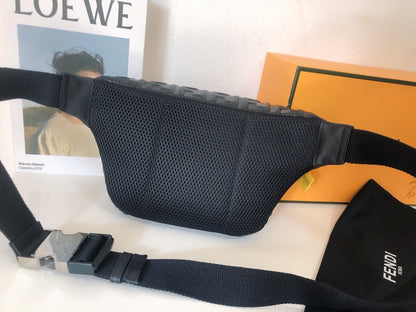 Fendi Diagonal FF Leather Belt Bag