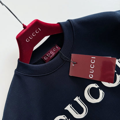 Gucci Cotton Jersey Sweatshirt with Embroidery "Dark Blue"