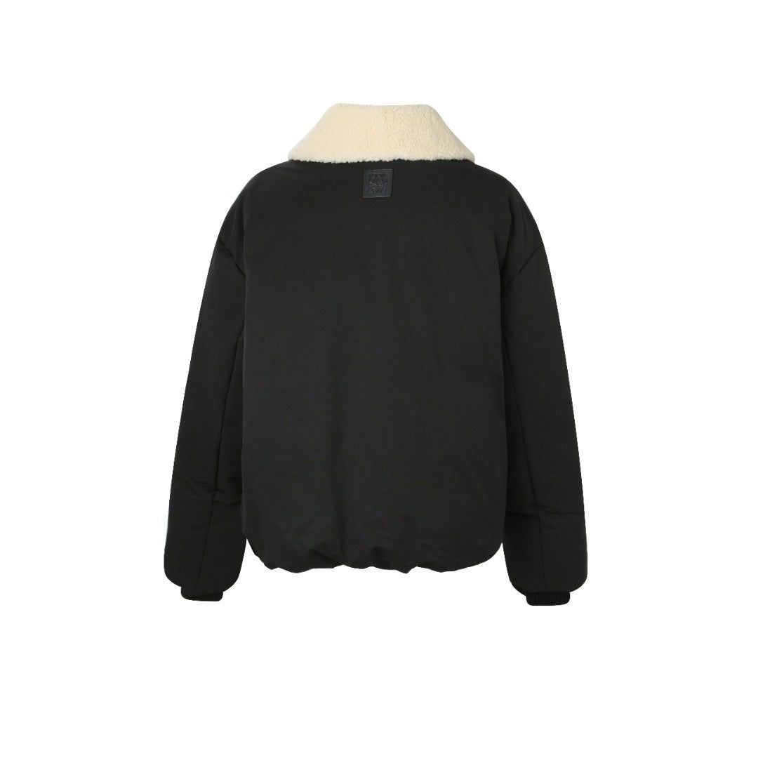Loewe Shearling-Trimmed Down Jacket "Black"