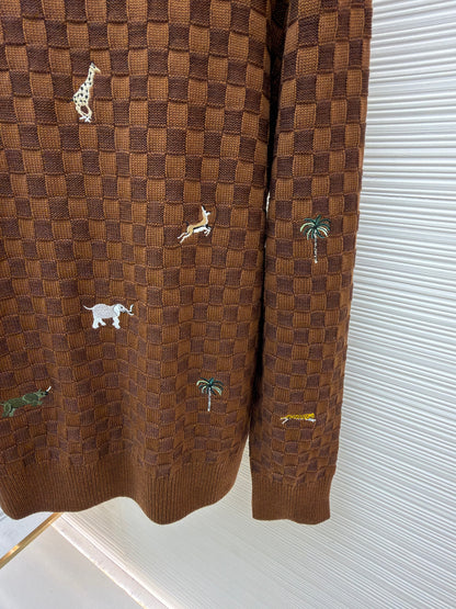 Louis Vuitton x The The Darjeeling Limited Embroidered Long-Sleeved Crewneck "Bourbon Brown"